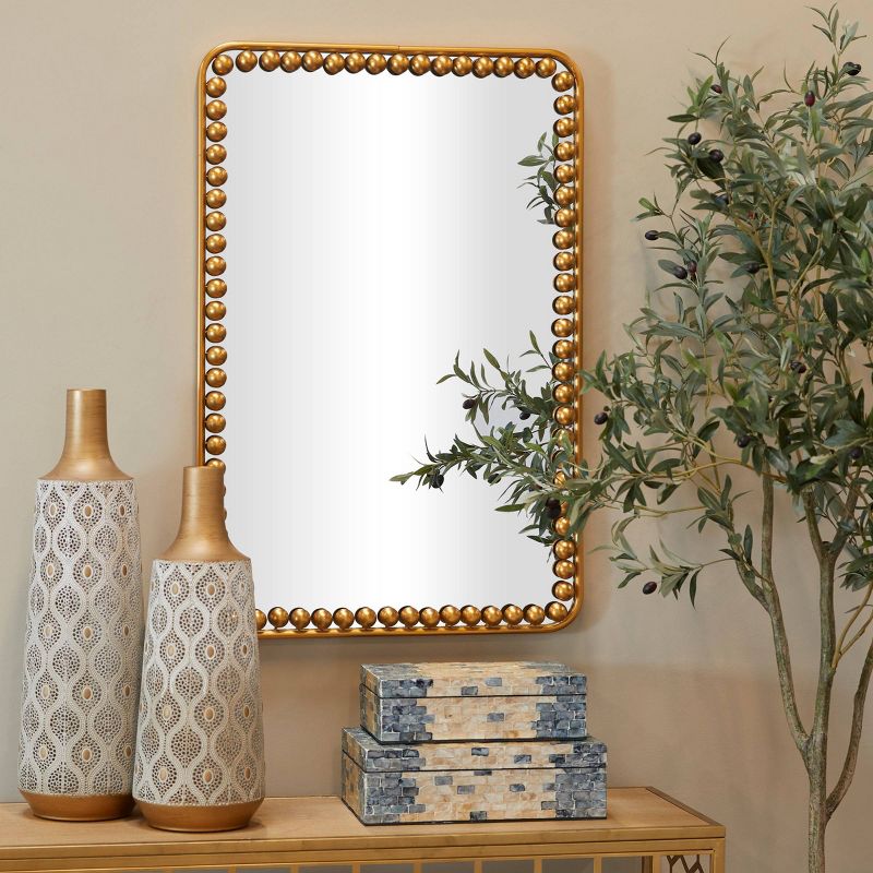 36&#34;x24&#34; Metal Wall Mirror with Beaded Detailing Gold - Olivia &#38; May, 2 of 6