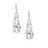 2 2/5 TCW Tiara Sterling Silver 3-stone White Sapphire Leverback Drop Earrings - 2 of 3