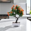 Unique Bargains Artificial Plants Rose-Adorned Welcome Pine Bonsai Plastic 3.94"x3.94"x10.63" 1 Pc - 2 of 4