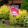 Fancy Flamingo Summer Burlap Garden Flag Welcome 18" x 12.5" Briarwood Lane - 4 of 4