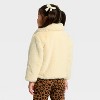 Toddler Girls' Holiday Dressy Faux Fur Jacket - Cat & Jack™ Cream - 2 of 3