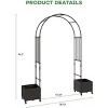 Garden Arch Trellis for Climbing Plants, Metal Wedding Arch Flowers Frame Backdrop Stand,Balloon Decor Garden Arch Arbor, Raised Planter Box - 2 of 4