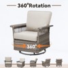 Belord Patio Furniture Set, All Weather Gray Wicker Outdoor Conversation Set with Patio Couch, Swivel Patio Rocker, High Back and 4" Thick Cushions - 4 of 4
