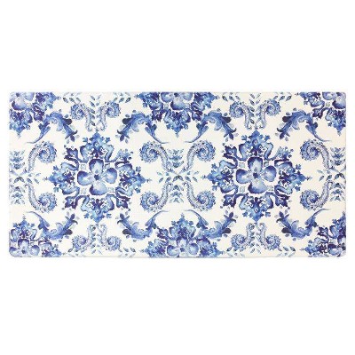 39" x 20" PVC Poppy Sketch Tile Anti-Fatigue Kitchen Floor Mat - J&V Textiles