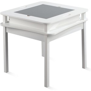JOYMOR Kids Activity Table,Detachable 2 in 1 Block Table with Storage, Kids Building Block Table Suitable for Boys and Girls, Gray & White - 1 of 3