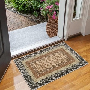 Machine Washable Area Rug - Non-Slip Stain Resistant Low Pile Carpet Modern Braided Farmhouse Rug for Living Room Bedroom Dining Room Office - 1 of 4