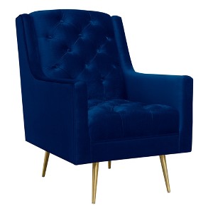 Reese Accent Chair With Gold Legs Navy Blue - Picket House Furnishings, Blue Blue