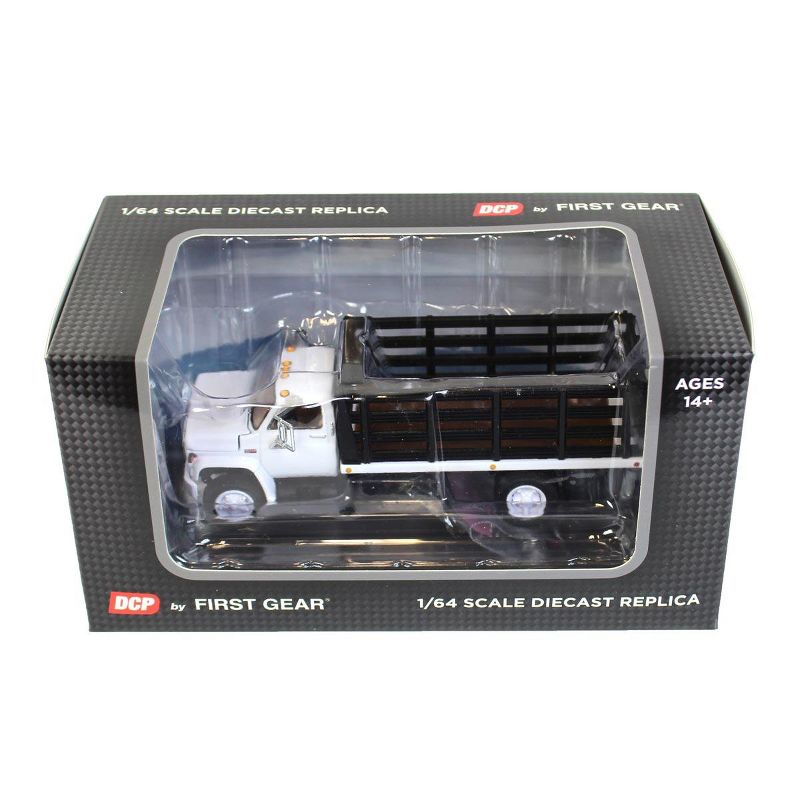 1/64 Diecast GMC 6500 Stake Bed Truck, White With Black Stakes, First Gear Exclusive DCP 60-0891, 5 of 6