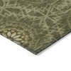 Olive Green Artichoke Green And Gold Floral Medallion Washable Indoor Outdoor Area Rug - 4 of 4