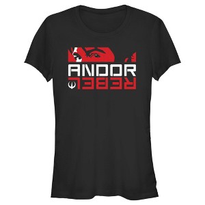 Juniors Womens Star Wars: Andor Eye Shot Cassian Andor Rebel T-Shirt - 1 of 4