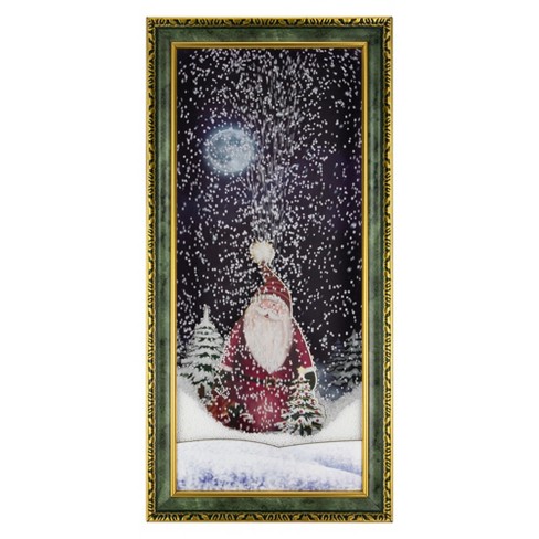 Northlight 31" LED Lighted Musical Snowing Santa Wall Plaque - image 1 of 4