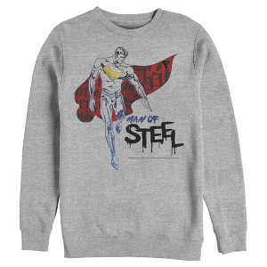 Men's Superman Man of Steel Paint Drip Sweatshirt - 1 of 3