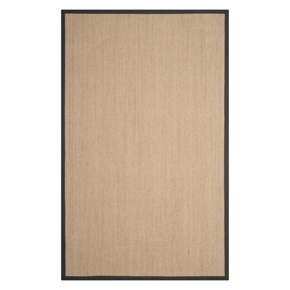 6'x9' Tameka Solid Accent Rug Natural/Dark Gray - Safavieh