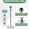 COZONY Stainless Steel Stanchion Post with Velvet Ropes, Crowd Control Barrier Set with Weighted Base, Event Queue Management System,4 PCS - 3 of 4