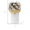 HomeRoots 10" White Leaf Tulip Porcelain Table Vase With Sculptural Details - 3 of 4
