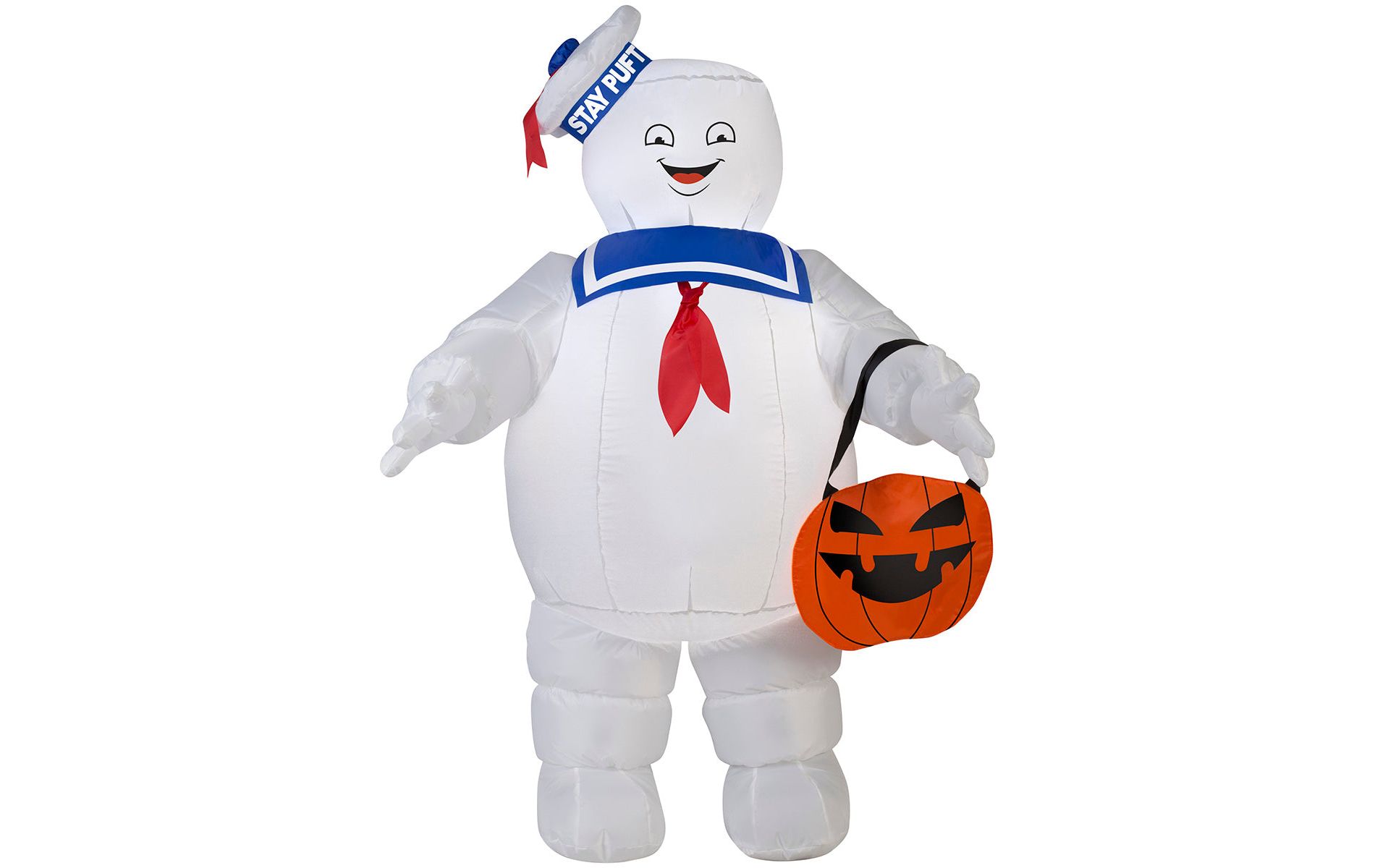 Ghostbusters Airblown Inflatable Stay Puft w/Pumpkin Tote Ghostbusters, 3.5 ft Tall, White