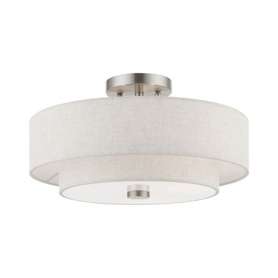 Livex Lighting Meridian 3 - Light Semi-Flush Mount in  Brushed Nickel