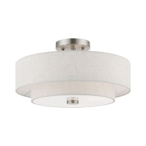Livex Lighting Meridian 3 - Light Semi-Flush Mount in  Brushed Nickel - 1 of 3