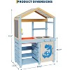 Kids Mud Kitchen Play Set – 43.3" H Wooden Pretend Cook Station Play Kitchens with Canopy, Sink, Blackboard & Storage (Ages 3+), Indoor/Outdoor Use - 2 of 4