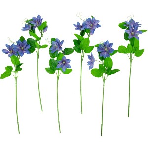 Northlight Real Touch™ Blue Artificial Lotus Floral Sprays, Set of 6 - 25" - 1 of 4