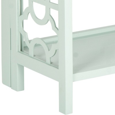 Natalie Aqua Smoke 3-Tier Wood Étagère with Latticework