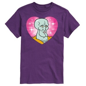 Men's - Spongebob Squarepants - Handsome Squidward Heart Short Sleeve Graphic T-Shirt - 1 of 4