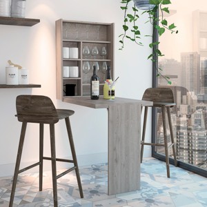 INFURNIC Desks Light Grey Foldable Desk with Hutch and Seven Shelves Strong and Durable for Versatile Storage , Grey, 6.8"*23.6"*31.4" - 1 of 4