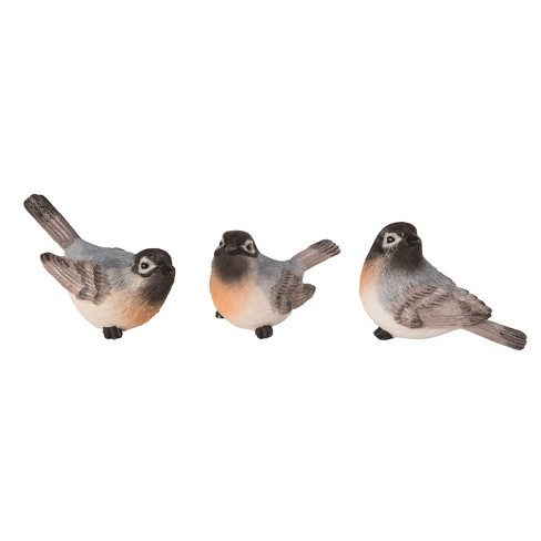 Transpac Medium Blue & Peach Bird Set of 3 Spring Home Decorations - image 1 of 1