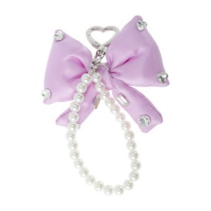 Unique Bargains Faux Pearl Bow Handbag Charms Keychains 1 Pc - 1 of 4