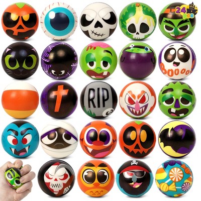 Joyfy 24 PCS Halloween Stress Balls Party Favor Decor, Slow Rising Stress Relief Fidget Toys, Halloween Novelty Toys Balls Gift for Kids Boys Girls
