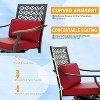 Outdoor Swivel Bar Stools Counter Height with Cushion, 2PCS Patio Bar Stools with Armrest & Back, Tall Outdoor Swivel BarStools for Backyard - 2 of 4
