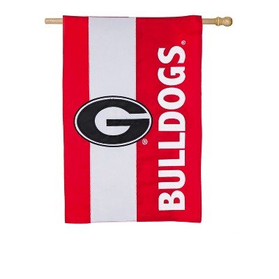 Team Sports America University of Georgia Outdoor Safe Double-Sided Embroidered Logo Applique House Flag, 29 x 44 inches