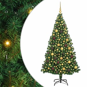 vidaXL Artificial Christmas Tree Green 70.9" PVC and Steel and Plastic - 1 of 4