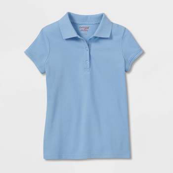 Girls' Short Sleeve Interlock Uniform Polo Shirt - Cat & Jack™ Light ...