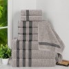 Zero Twist Cotton Ribbed Modern Geometric Border Assorted 9 Piece Bathroom Towel Set by Blue Nile Mills - 2 of 4