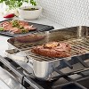 2pc Stainless Steel Roaster With Wire Rack Silver - Figmint™ : Target