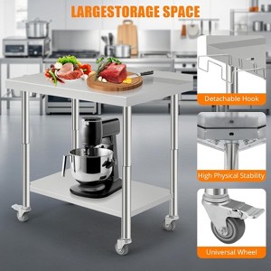 36*24*35in Kitchen Prep Worktable with Adjustable Under Shelf, Utility Table for Restaurant Garage Hotel, Straight Edge - 1 of 4