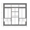 Eldridge Freestanding Wardrobe Maple Cream - Manhattan Comfort: 6-Door Bedroom Storage, Chrome Handles - 3 of 4