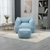 XINGHANZHENXUAN High Back Bean Bag Chair Lazy Sofa with Ottoman, Memory Foam Filled Lounger for Adults & Kids - 2 of 4