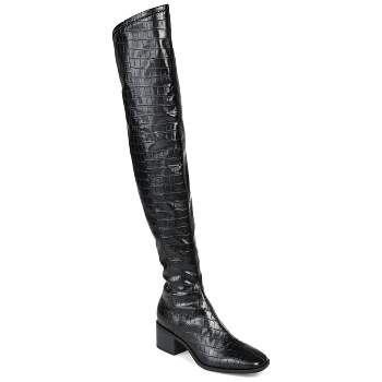 Journee Collection Womens Mariana Tru Comfort Foam Block Heel Over The Knee Boots