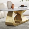 DOMETOUR Modern Sintered Stone Tabletop Coffee Table with Stainless Steel Base - Elegant and Durable Living Room Centerpiece - 2 of 4