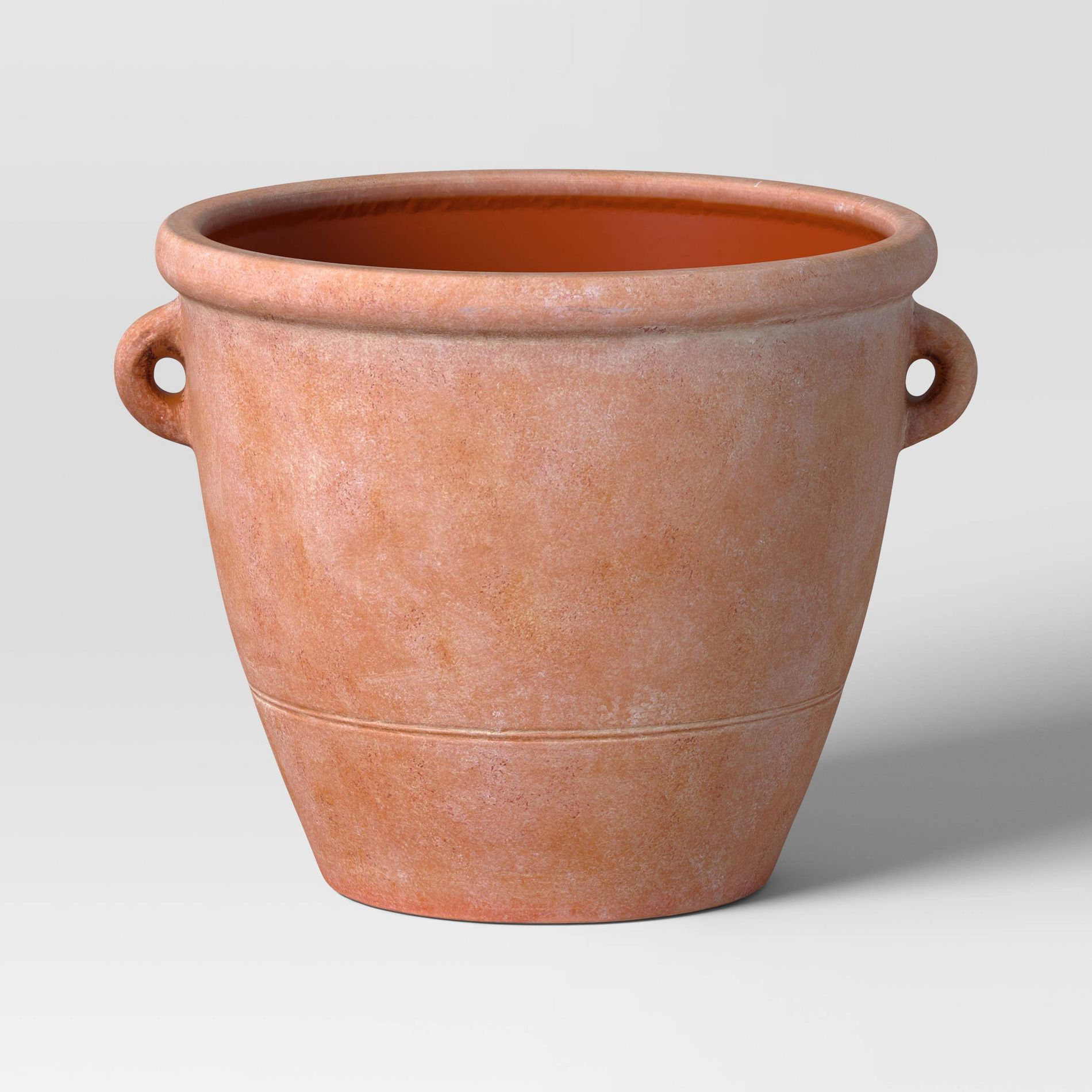 Antique Ceramic Outdoor Planter Pot 13.31"x12.13" Terracotta Orange - Threshold™ designed with Studio McGee