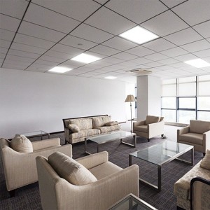 Angel Sar 2x2FT LED Panel Light, 48W 5800LM 7000K Ceiling Lighting, 150W Equivalent Recessed Edge-Lit Troffer for Office and Home, T-Grid Mount - 1 of 4