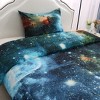 PiccoCasa Polyester Galaxies All-season Reversible Comforter & Pillowcase Sets Galaxies 2 Pcs Twin Blue - 3 of 4