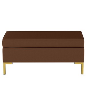 Annette Pillowtop Bench Linen Chocolate - Cloth & Co, Brown