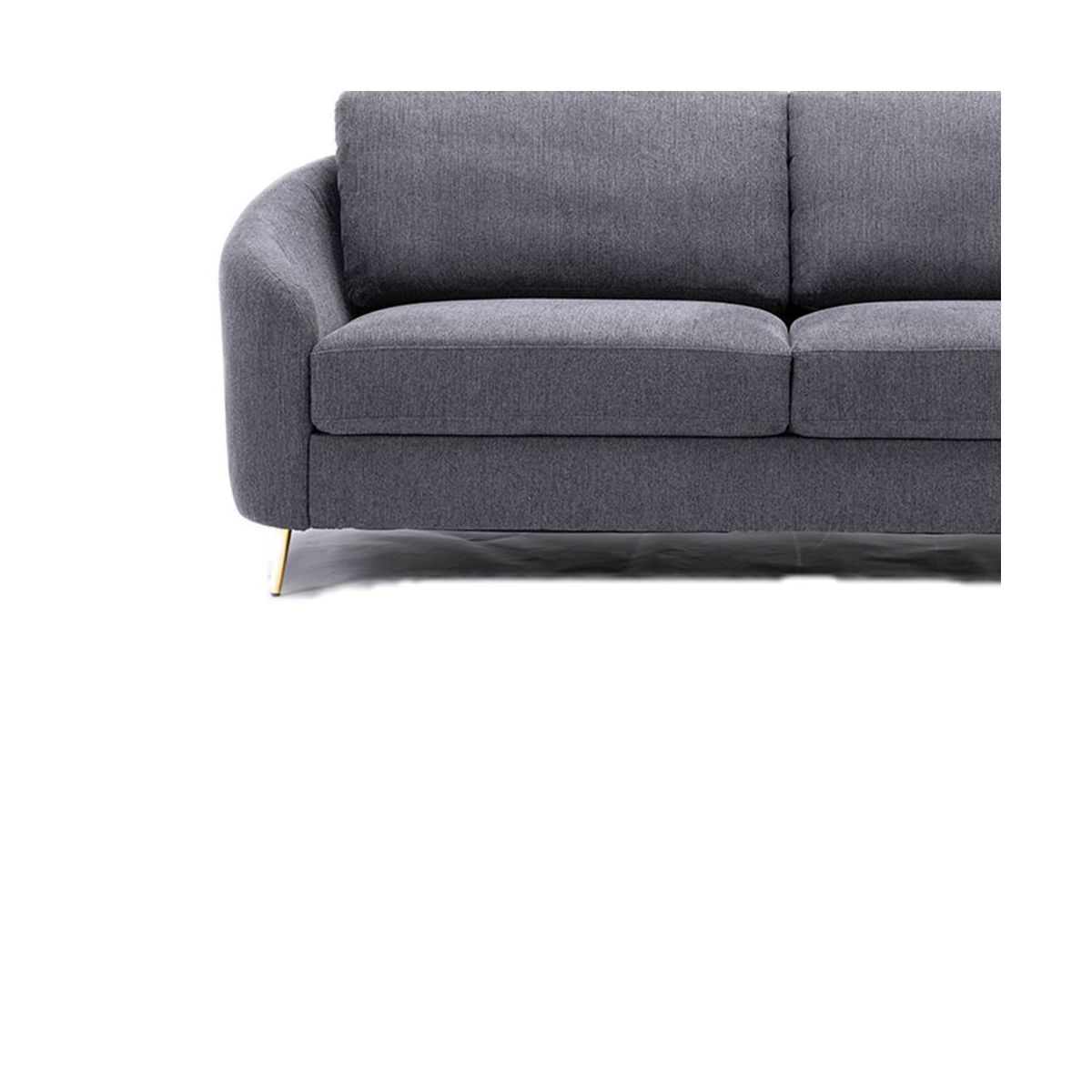 80" Yuina Sofa Gray Linen - Acme Furniture: Chrome Metal Legs, Pocket Coil Seat, Wood Frame - thumbnail 2
