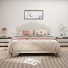 KWPZQEB Queen/King Size Bed Frame with Adjustable Headboard, Linen Fabric Padded Upholstered Platform Bed, No Box Spring Needed, Easy Assembly - 2 of 4