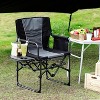 Oversized Camping Director's Chair, Heavy-Duty Folding Lawn Chair with Side Table & Storage Pouch, 330 lb Capacity, Portable for Beach, Fishing - 4 of 4