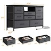 Coolmee 8 Drawer Fabric Dresser TV Stand, Dresser for Bedroom with Power Outlets & LED Lighting for 55 inch TVs, Wide Storage Console Table - 3 of 4