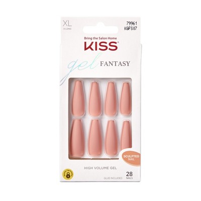 KISS Gel Fantasy Sculpted Fake Nails - Hoopla - 28ct